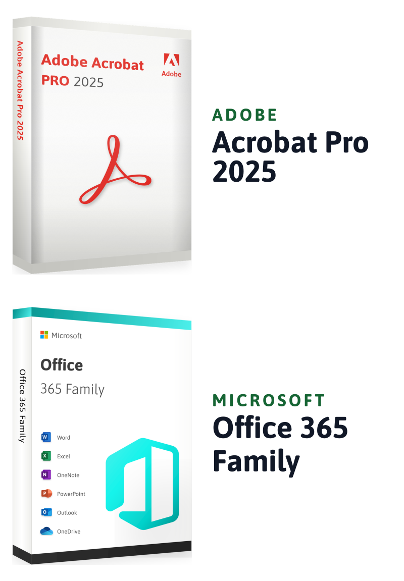 Microsoft 365 Family + Adobe Acrobat Pro 2025