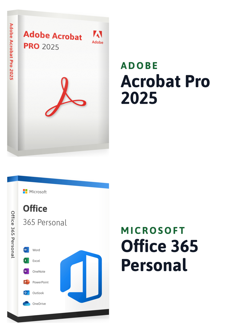 Microsoft 365 Personal + Adobe Acrobat Pro 2025