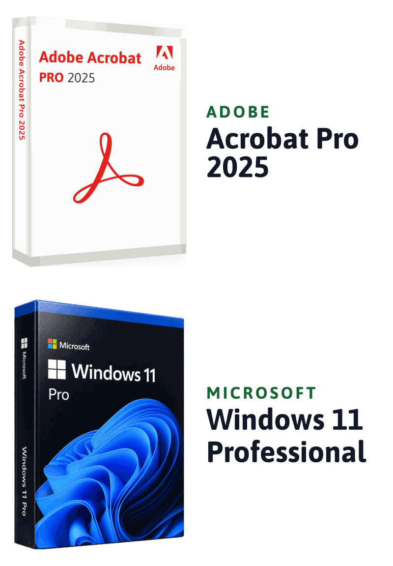 Microsoft Windows 11 Pro + Adobe Acrobat Pro 2025