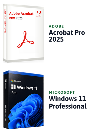 Microsoft Windows 11 Pro + Adobe Acrobat Pro 2025